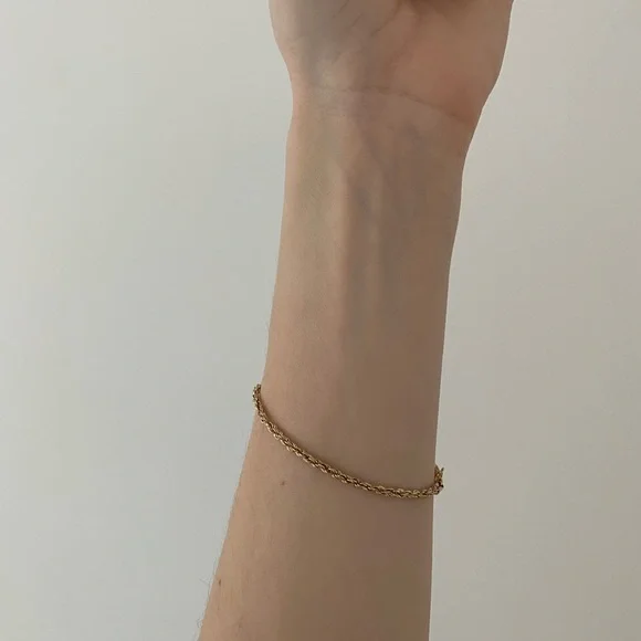 14kt Gold Rope Chain Bracelet - Picture 5 of 7